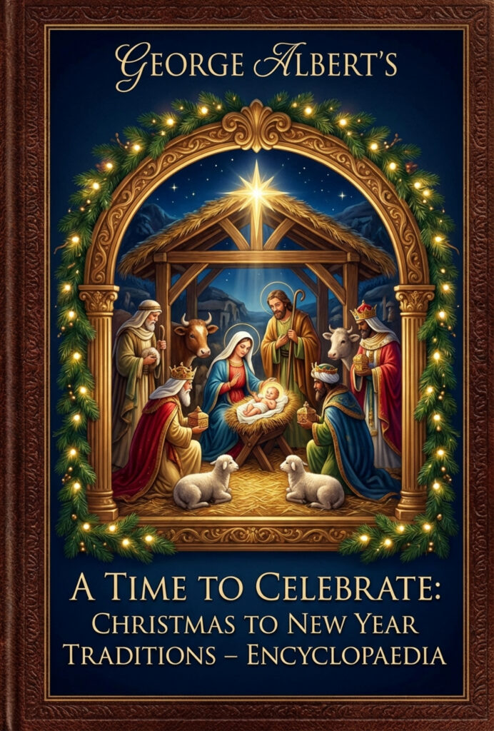 Christmas to New Year festive learning ebook cover with sixteen chapter cards